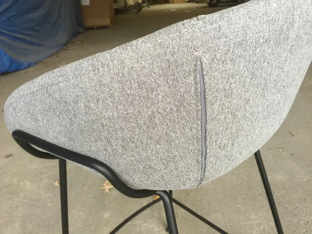 Barstuhl gepolstert Metall-Gestell, Barstuhl grau, Sitzhöhe 76 cm