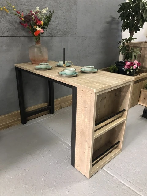 Bartisch Industriedesign, Bartisch Altholz, Breite 140 cm