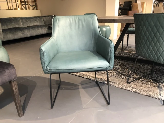 Stuhl petrol, Leder Stuhl