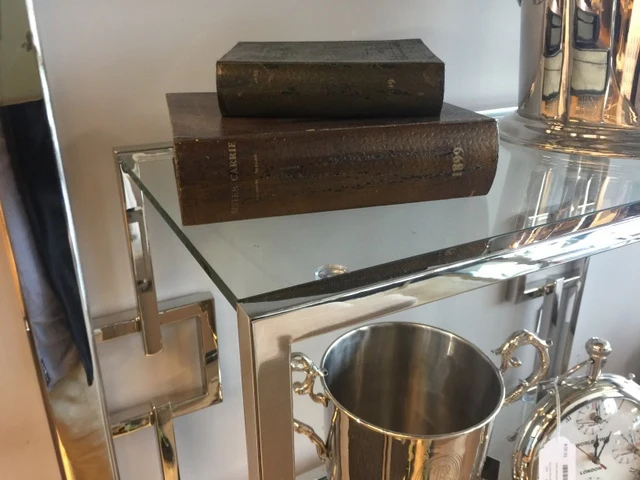 Regal verchromt Glas Metall, Bücherregal Metall Silber
