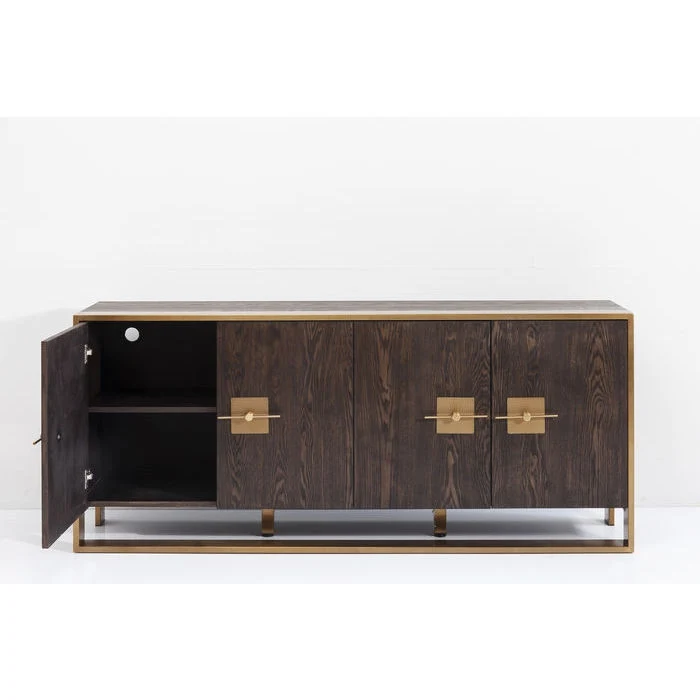 Sideboard Gold-braun Messing-Gestell, Anrichte braun-Gold, Breite 180 cm
