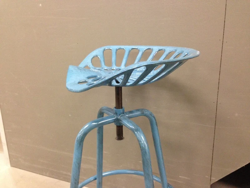 Barstuhl Metall blau, Traktorsitz-Barhocker blau, Barhocker blau Metall