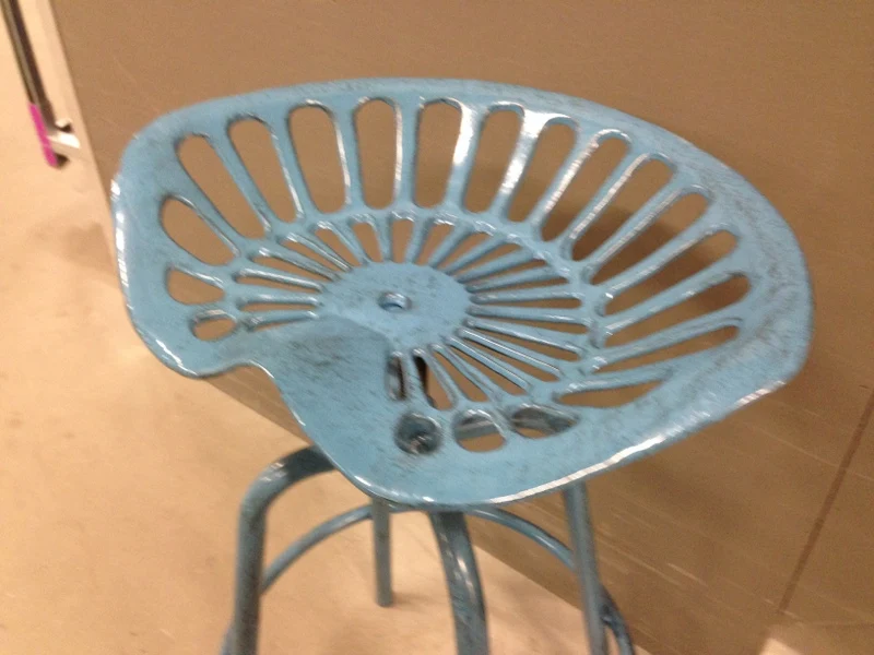 Barstuhl Metall blau, Traktorsitz-Barhocker blau, Barhocker blau Metall