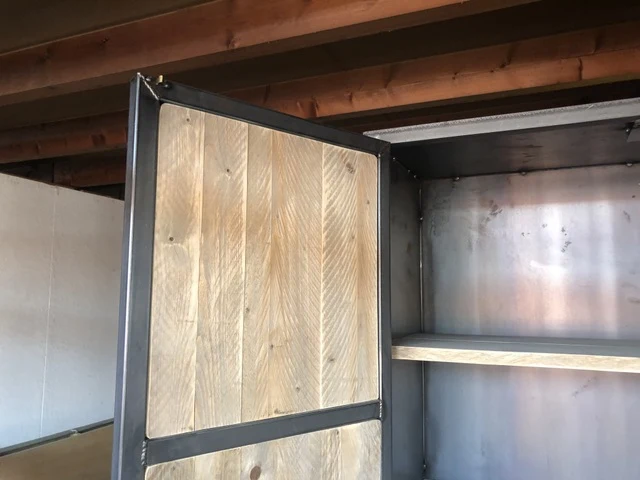 Schrank Industriedesign, Aktenschrank Altholz, Breite 100 cm