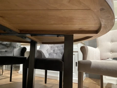 Runder Tisch braun Naturholz, Tisch rund Industrie anthrazit, Esstisch rund Landhausstil, Durchmesser 150 cm