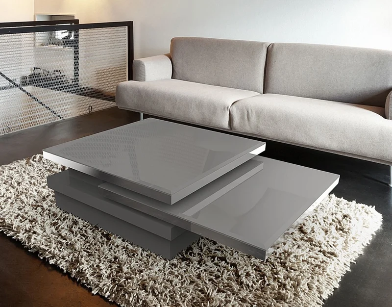 Couchtisch grau Glasplatte, Couchtisch Glas grau, Glastisch grau, Maße 120x80 cm