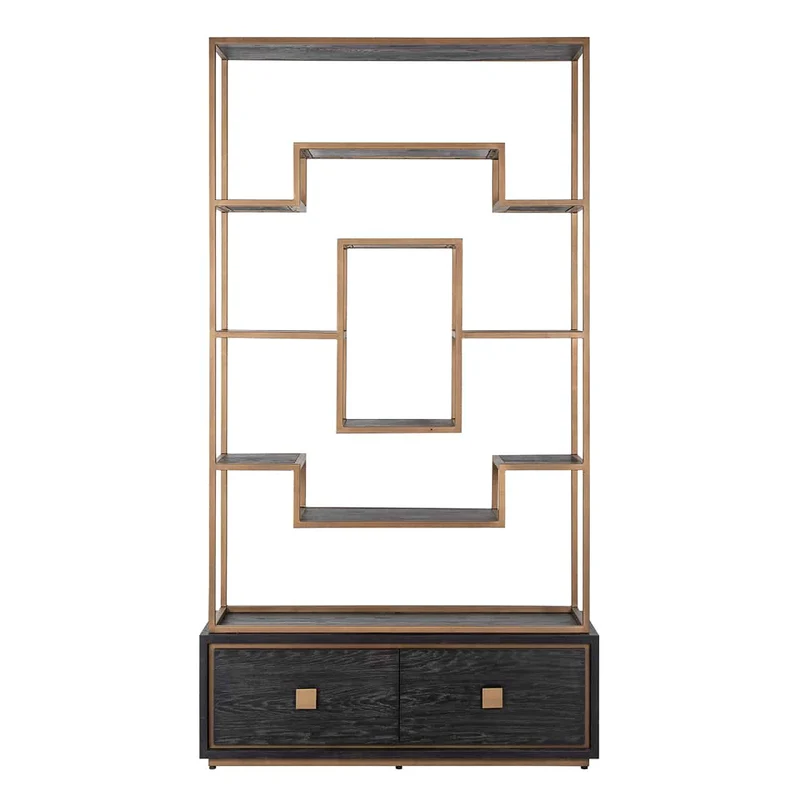 Regal schwarz, Bücherregal schwarz Eiche furniert, Breite 120 cm