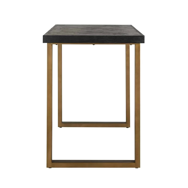 Bartisch schwarz, Tisch schwarz-braun Eiche furniert, Breite 160 cm