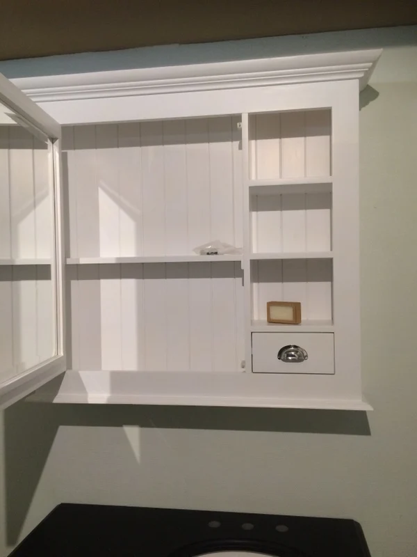 Spiegelschrank weiß Landhausstil, Spiegel weiß Landhaus, Breite 98 cm