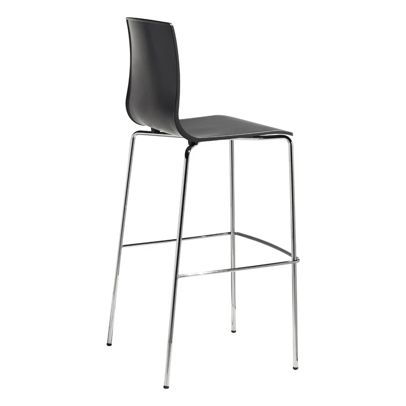 Barstuhl anthrazit Kunstsotff, Barstuhl stapelbar, Barstuhl verchromtes Gestell, Sitzhöhe 65 cm