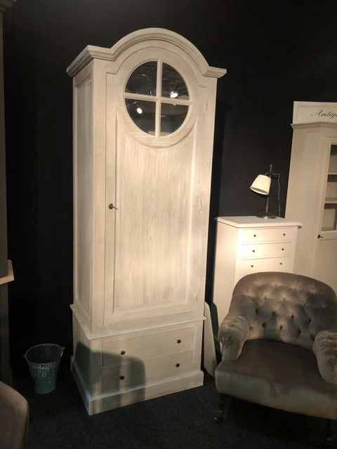 Schrank weiß Landhaus, Kleiderschrank weiß Massivholz Landhaus, Breite 85 cm