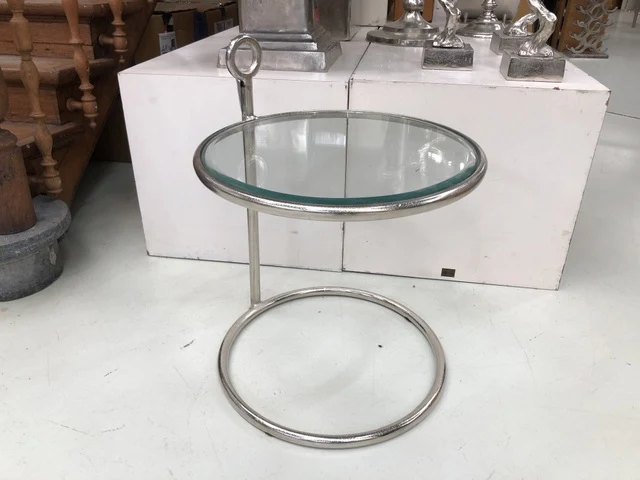 Runder Glastisch, Beistelltisch rund Glas, Durchmesser 46 cm