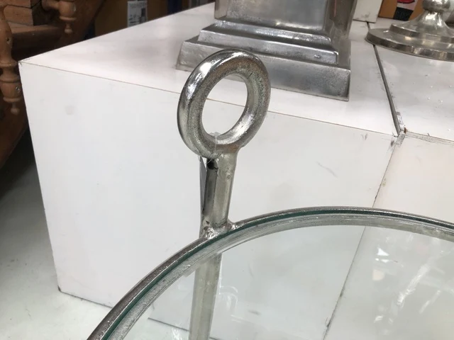 Runder Glastisch, Beistelltisch rund Glas, Durchmesser 46 cm