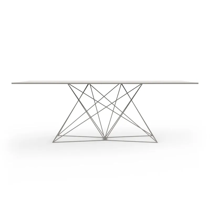 Design Tisch schwarz Metall, Esstisch schwarz, Länge 200 cm