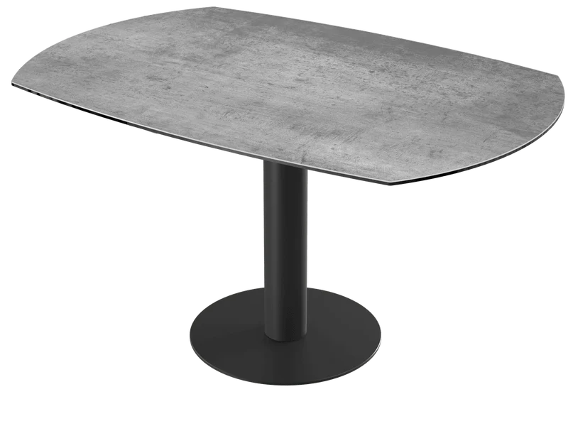 Tisch grau Keramik-Tischplatte, runder Esstisch Keramikplatte, Esstisch grau rund ausziehbar, Durchmesser 150 cm