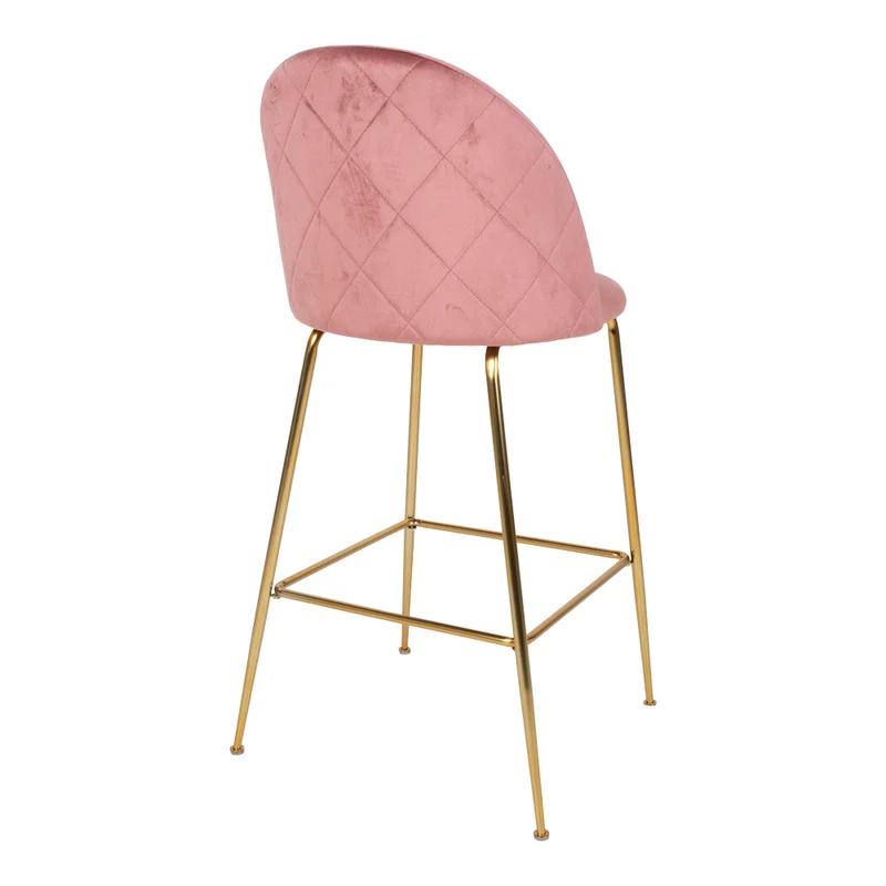 Barstuhl rosa Metall, Barhocker rosa Gold, Sitzhöhe 75 cm