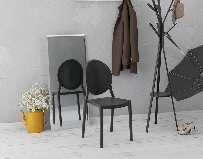 Stuhl schwarz stapelbar, Stuhl Kunststoff schwarz