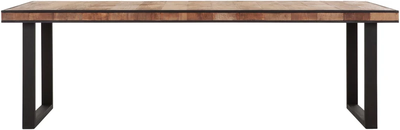 Tisch Holz-Metall, Esstisch Industriedesign, Tisch braun, Breite 175 cm