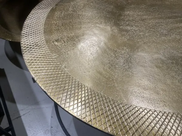 Couchtisch Gold, Couchtisch rund 2er Set. runder Couchtisch Metall Gold, Durchmesser 75 cm