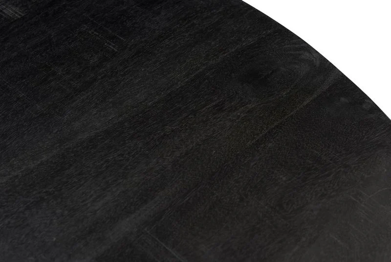 Esstisch schwarz rund, runder Tisch schwarz Metall Holz, Durchmesser 120 cm