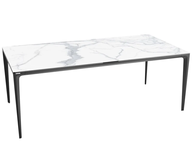 Tisch weiß-grau Tischplatte Keramik, Esstisch Keramik Tischplatte, Breite 180 cm