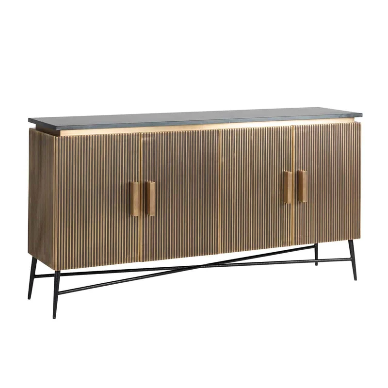 Sideboard Gold Antik, Anrichte Gold, Breite 160 cm