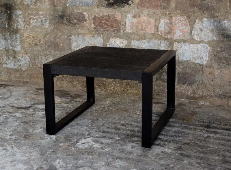 Beistelltisch schwarz, Beistelltisch Industriedesign, Breite 60 cm