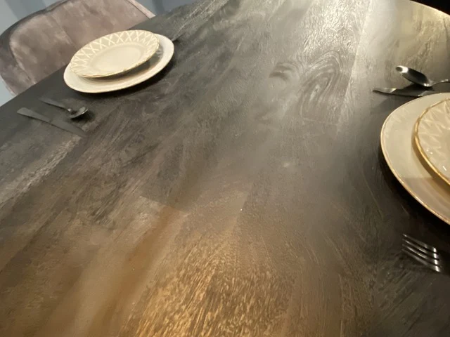 Esstisch schwarz Holz, Tisch Ellips Holz, Esstisch Ellips schwarz, Breite 250 cm
