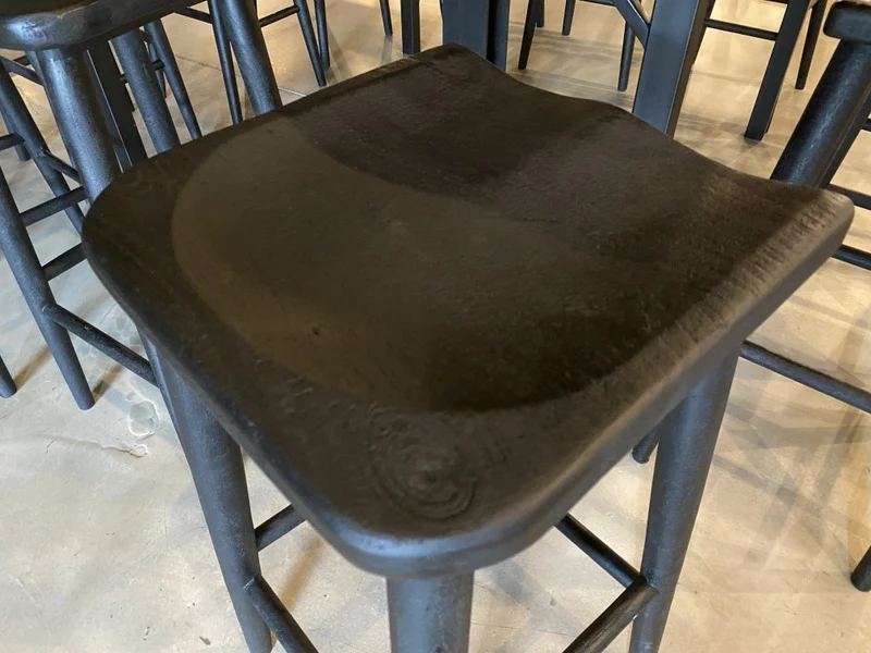 Barhocker schwarz, Barstuhl schwarz Holz, Sitzhöhe 78 cm