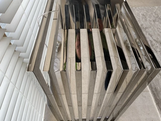 Konsole Silber, Wandtisch Silber, Konsole Metall Silber, Breite 160 cm