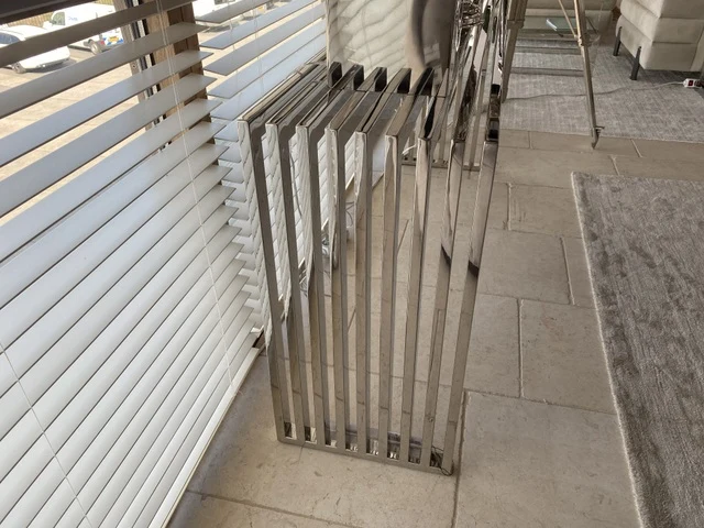 Konsole Silber, Wandtisch Silber, Konsole Metall Silber, Breite 160 cm