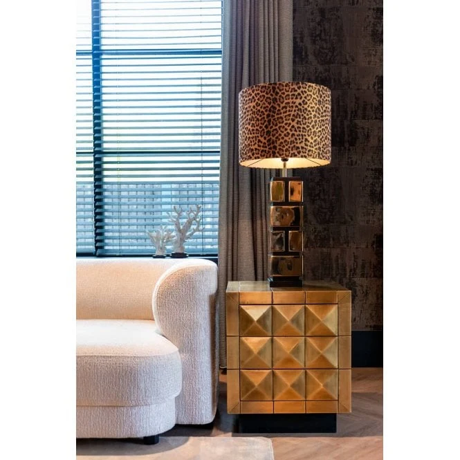 Nachtisch Gold, Beistelltisch Gold, Breite 50 cm