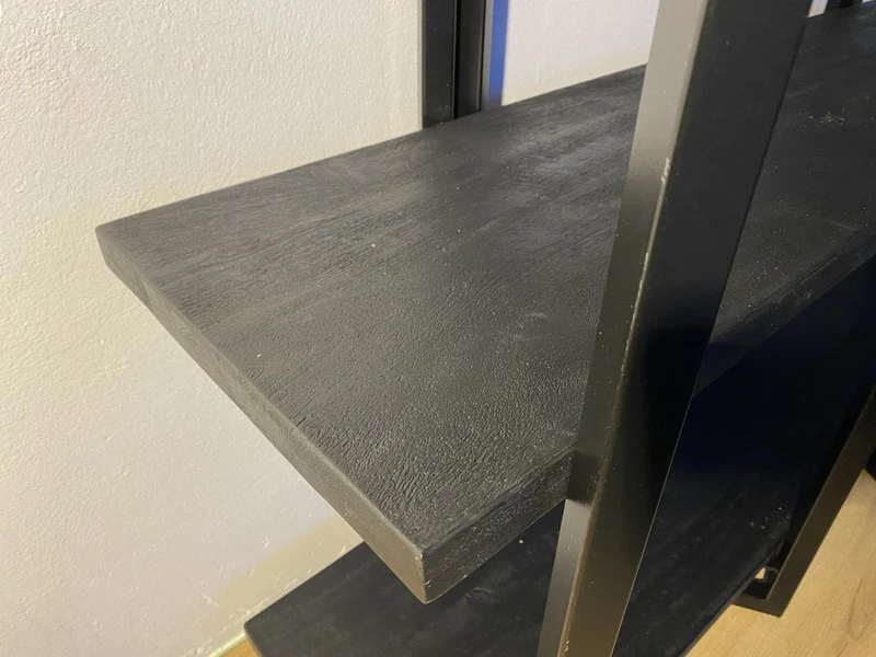 Bücherregal schwarz, Regal schwarz Industriedesign, Breite 160 cm