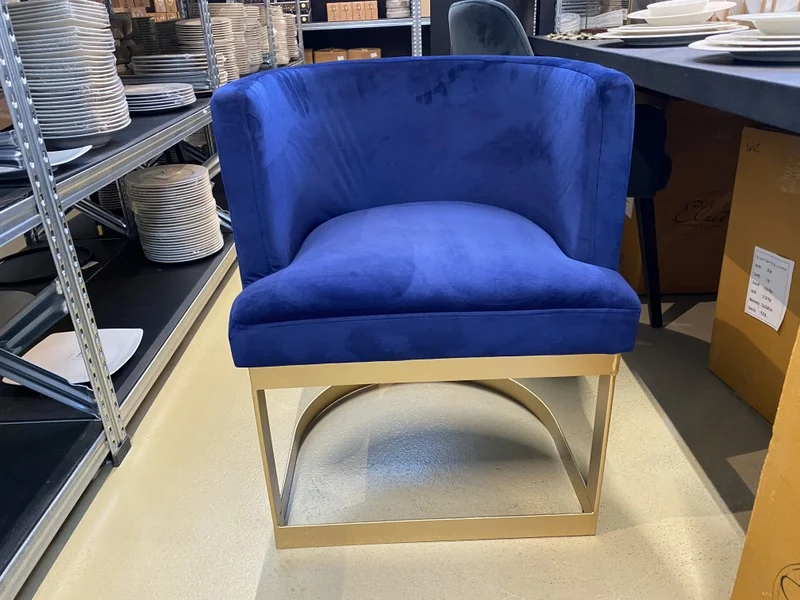 Stuhl blau-Gold, Stuhl mit Armlehne blau (Ausverkauft)