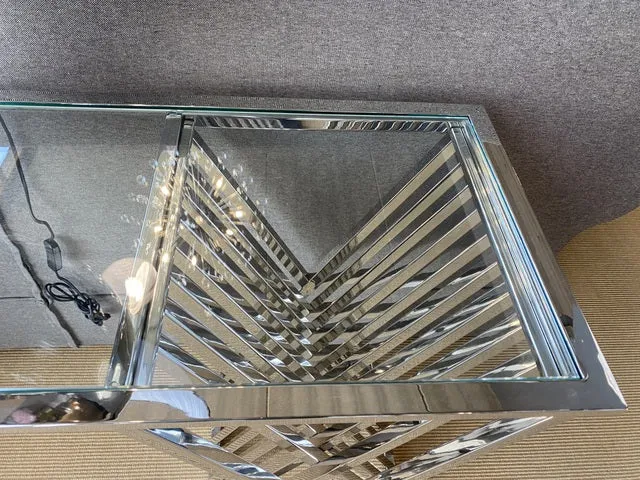 Konsole Silber, Wandtisch Silber, Konsole Metall Silber, Breite 150 cm