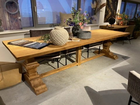 Esstisch Massivholz Teak, Tisch Teak-Holz, Klostertisch Teak, Maße 100x300 cm