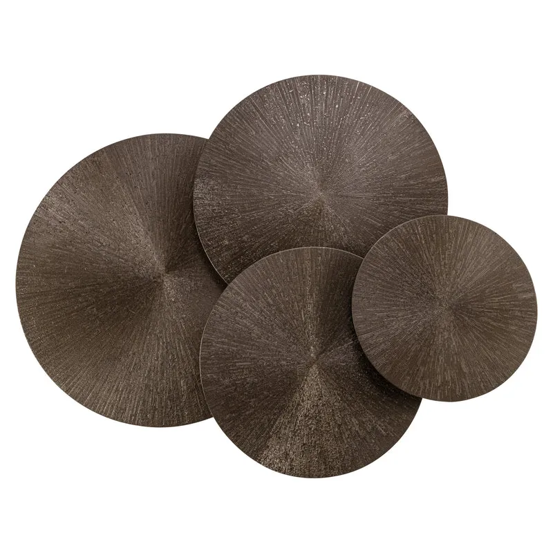 Couchtisch rund 4er Set, Couchtisch braun, Durchmesser 60 cm