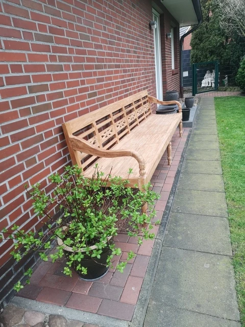 Sitzbank Teakholz, Gartenbank Teak, Bank Teak, Breite 300 cm