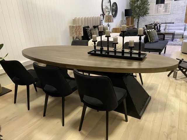 Tisch Industriedesign, Esstisch Industriedesign schwarz, Bartisch schwarz, Breite 300 cm
