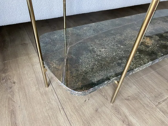 Ovale Konsole, Konsole Gold, Konsolentisch Gold, Wandtisch Gold, Breite 103 cm