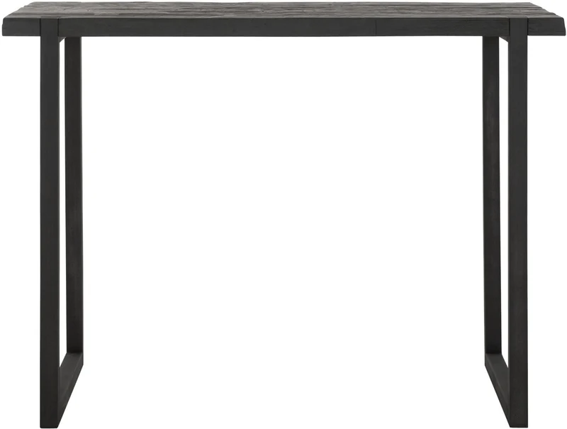 Bartisch schwarz, Bartisch Massivholz Tischplatte schwarz, Höhe 110 cm