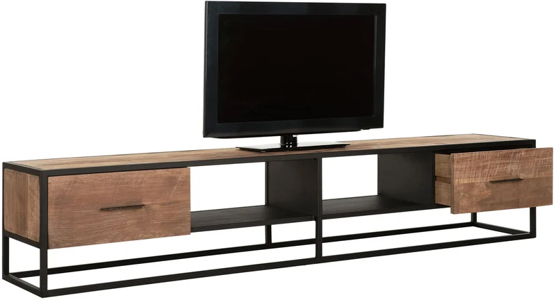 TV Schrank braun, Lowboard Massivholz, Breite 210 cm