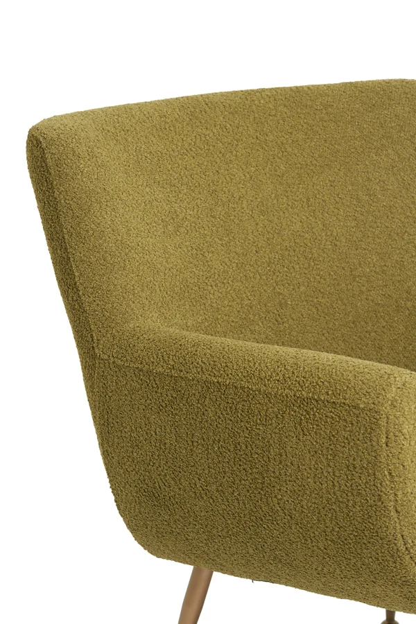 Sessel Senf-grün, Sessel mit Gold-Füssen, Sessel gepolstert grün