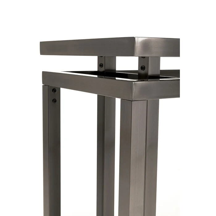 Konsole grau Glas-Metall, Gals-Konsole grau, Wandtisch Glas-Metall, Breite 160 cm