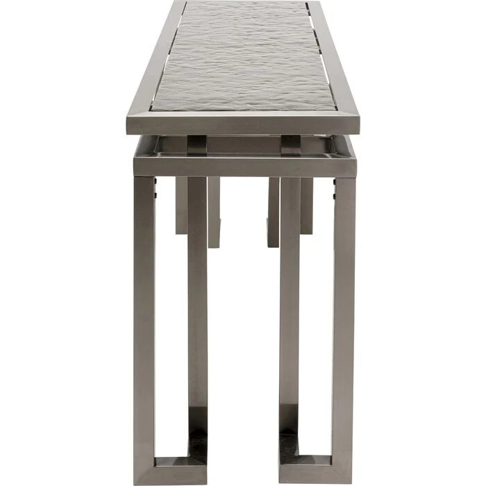 Konsole grau Glas-Metall, Gals-Konsole grau, Wandtisch Glas-Metall, Breite 160 cm