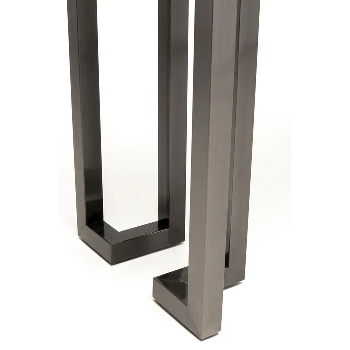 Konsole grau Glas-Metall, Gals-Konsole grau, Wandtisch Glas-Metall, Breite 160 cm