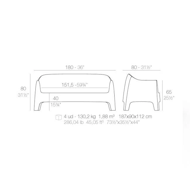 Gartensofa taupe, outdoor Sofa taupe