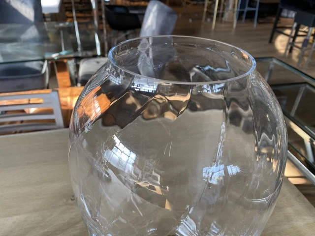 Vase transparent, Blumenvase Glas, Glasvase, Durchmesser 21 cm