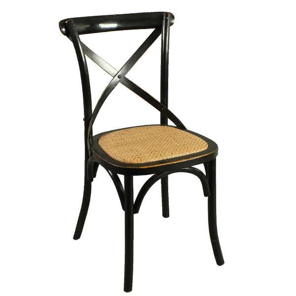 Stuhl schwarz Landhaus, Stuhl Holz Rattan schwarz