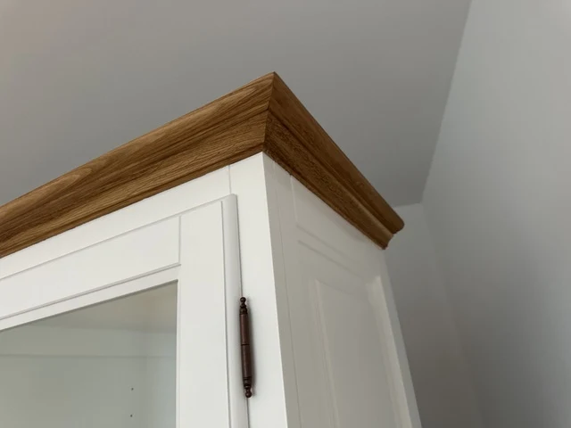 Buffetschrank weiß, Geschirrschrank weiß Landhausstil, Vitrine weiß Landhaus, Breite 185 cm